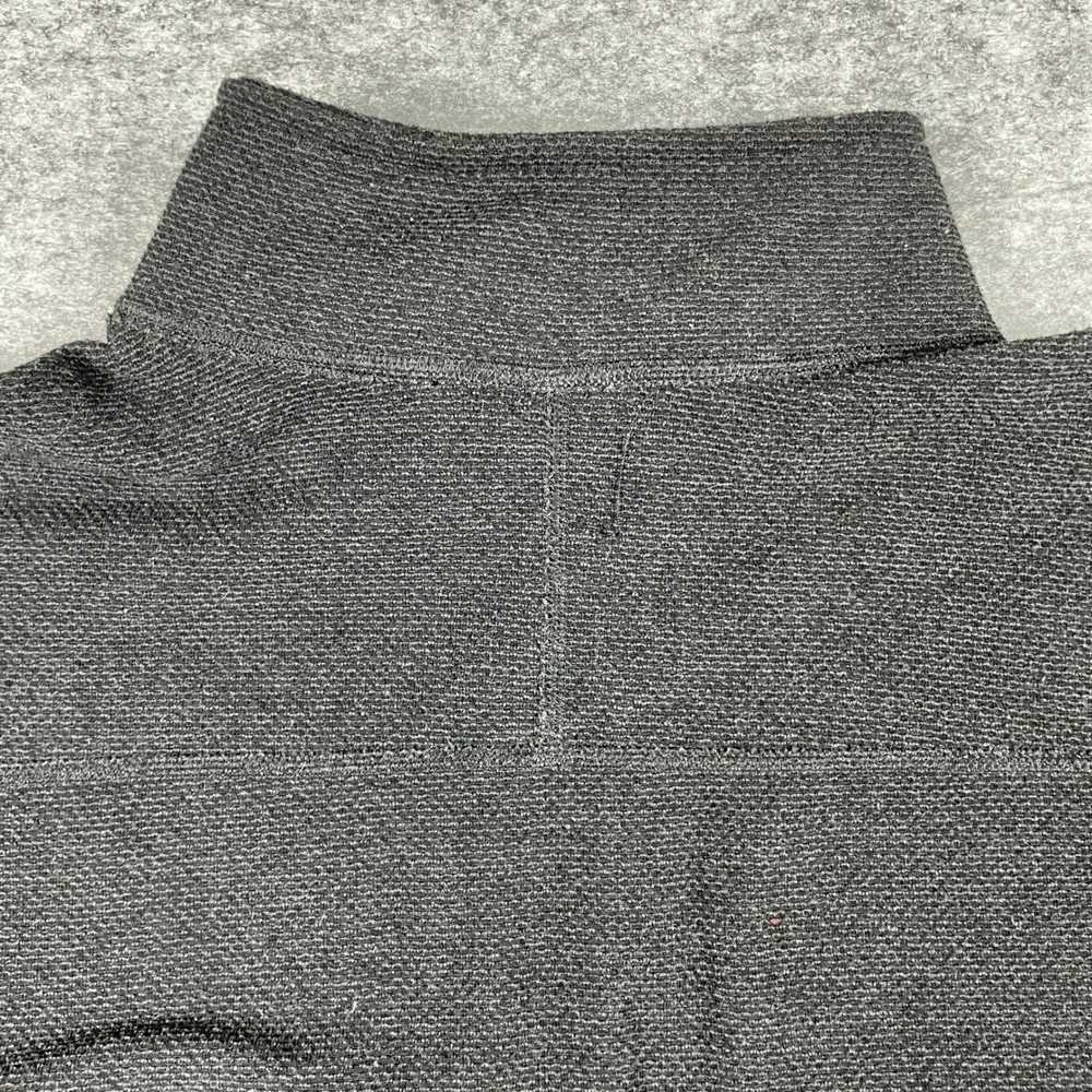 The North Face Fleece Sweater Mens L Black 1/4 Zip Textured Mid Layer Pullover